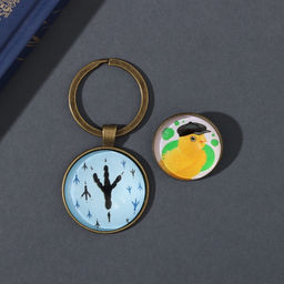 Набор: брелок для ключей и значок на одежду, сумку, рюкзак Цыплёнок, 6?11 см