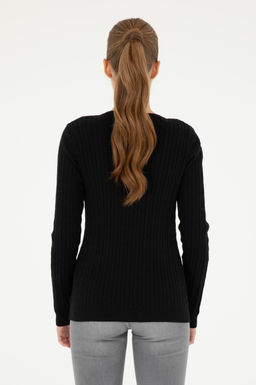 Женский черный базовый свитер с v-образным вырезом Неожиданная скидка в корзине - U.s. polo assn фото 5