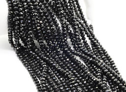 Бусины из турмалина шерл рондель граненый 6*4мм, 38см, 94 бусины Радуга камня