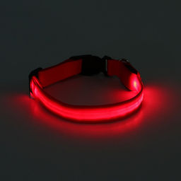 Ошейник с подсветкой размер М, ОШ 40-48 х 2,5 см, 3 режима свечения красный - Пижон фото 6