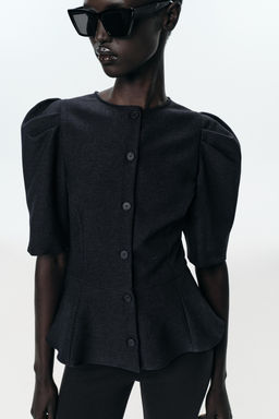 PUFF SLEEVE PEPLUM TOP - Zara фото 2