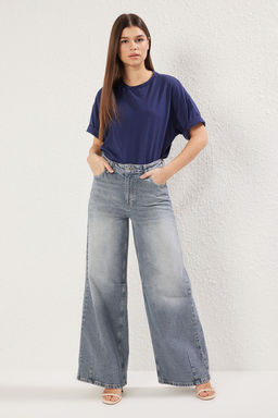 Mavi Dikis Detayl? Normal Bel Loose Wide Leg Jeans TWOSS25JE00107 - Trendyolmilla фото 2