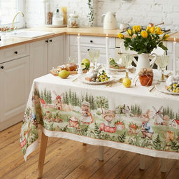 Скатерть «Этель. Кроличья ферма», 149×110 см, 100% хлопок, саржа 190 г/м²