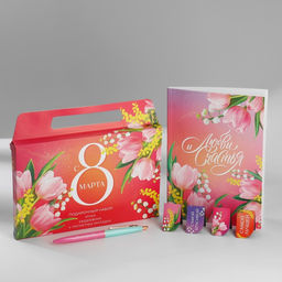 Набор в портфеле: ежедневник А5, магнитные закладки и ручка С 8 марта! Мечтай и удивляй!