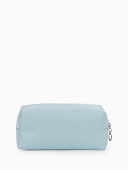 Косметичка женская ONE COLOR, на молнии, экокожа, голубая