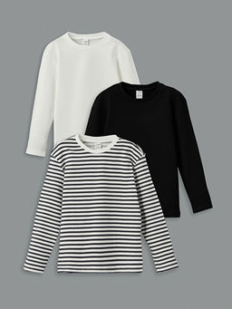 Bisiklet Yaka ?izgili Erkek Bebek Ti??rt 3l?