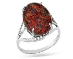 Кольцо из серебра яшма, К1166
