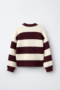 JERSEY PUNTO ESTAMPADO RAYAS / Burgundy - Zara фото 3
