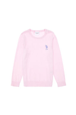 Розовый базовый свитер для девочки Неожиданная скидка в корзине - U.s. polo assn фото 2