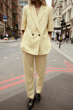 TEXTURED STRAIGHT-LEG TROUSERS - Zara фото 5