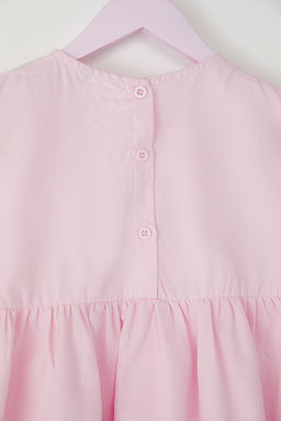 Pembe K?z Cocuk Pamuklu Balon Kol Kruvaze Detayl? Mini Bayraml?k Dokuma Elbise TKDSS25EL00023 - Trendyolmilla фото 5