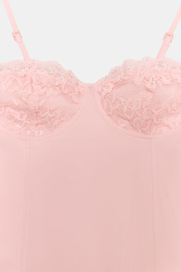 TOP CORSETERO COMBINADO ENCAJE / Rosa palo - Zara фото 8