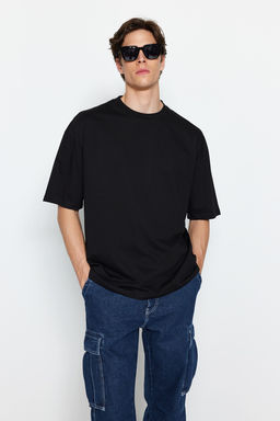 TRENDYOL MAN Siyah Oversize Bisiklet Yaka K?sa Kol T-Shirt TMNSS23TS00236 - Trendyolmilla фото 3