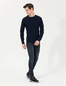 Lacivert Slim Fit Bisiklet Yaka Triko Kazak - Pierre cardin фото 4