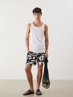 K?sa Boy Desenli Erkek Deniz ?ortu