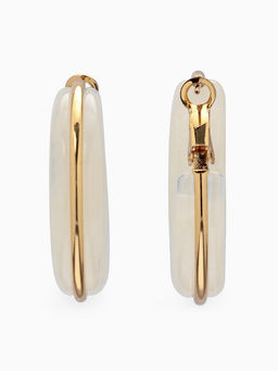 Серьги-кольца акрил «Тренд», цвет молочный в золоте