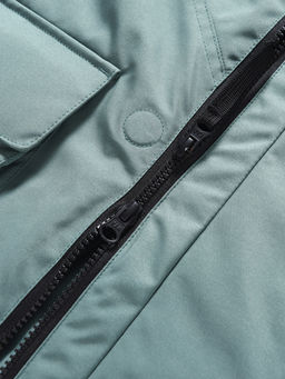 Куртка парка зимняя подростковая для мальчика с капюшоном и мехом цвета хаки 9447Kh