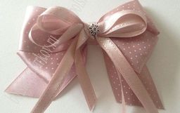 Лента атласная в горошек 2,5 см*25 ярд (SF-1782) бежево-коричневый №060 - No name фото 2