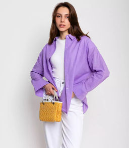 Рубашка #ОБШ1458, сиреневый - Dommod фото 2