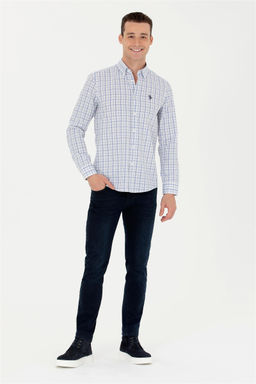 U. S. Polo Assn Мужская синяя рубашка в клетку - U.s. polo assn фото 11