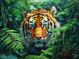 Вышивка крестиком 40х50см, Тигр