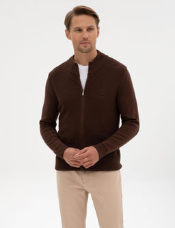 Kahverengi Slim Fit Fermuarl_ Triko H_rka - Pierre cardin фото 3