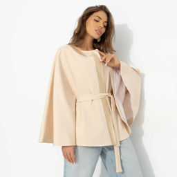 Жакет‑кейп на подкладе, Яркий эффект (с поясом)