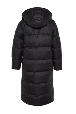 TRENDYOLMILLA Ekru Regular Kapusonlu Yandan C?t C?t Detayl? Su Itici Uzun Sisme Mont TWOAW24MO00104  фото 16