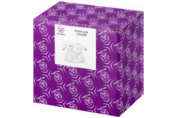 Набор д/специй 2 пр. 5,5*5,5*8 см "Кролики обнимашки" белый с золотом