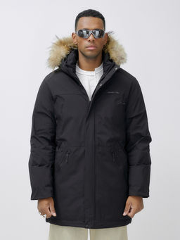Парка зимняя с мехом черного цвета до - 30
