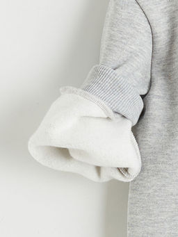 Bisiklet Yaka ?i?ekli K?z ?ocuk Kal?n Sweatshirt