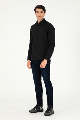 Мужская черная базовая рубашка с длинным рукавом - U.s. polo assn фото 4