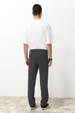Antrasit Pileli Klasik Baggy Fit Kumas Pantolon TMNSS24PL00024