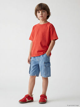Bisiklet Yaka Bol Fit Erkek ?ocuk Ti??rt