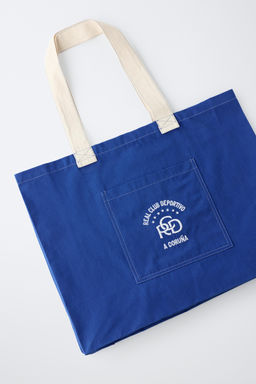 BOLSA TOTE BORDADO RC DEPORTIVO DE A CORU?A / Azul / Blanco - Zara фото 2