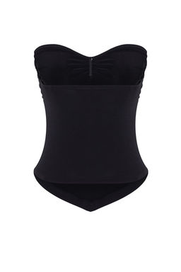 Trendyolmilla Siyah Fiyonk Detayl? Straplez Orme Bluz TPRSS25BZ00008