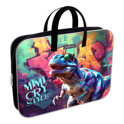 Цена за 1 шт. Папка текстильная на молнии ErichKrause с ручками Dino Art, A4+