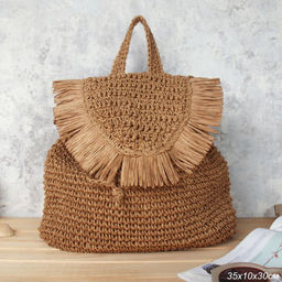 Рюкзак плетеный 30 см / DW-16 /уп 80/коричневый - Галеонтрейд фото 12