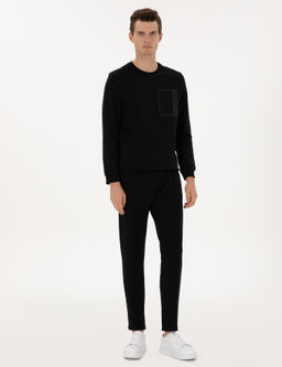 Siyah Regular Fit Sweatshirt - Pierre cardin фото 4