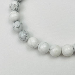 Браслет мужской из Говлита и черного Обсидиана 19 см