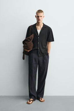 CAMISA PUNTO LINO - ALGOD?N / Negro