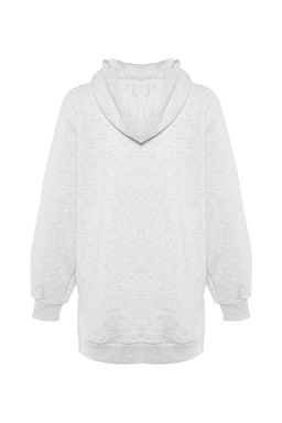 TRENDYOLMILLA Siyah Kapusonlu Oversize Sardonlu Orme Sweatshirt TWOAW23SW00439 фото 8