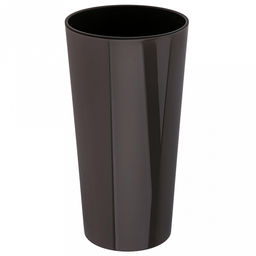 Кашпо для цветов пластмассовое "Камелия" 1,5л, д14см, h26см, со вставкой h13см, полипропилен, графит (Беларусь)