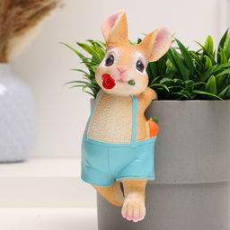 Фигурка для флорариума Зайчишка с розой, декор на кашпо, 17?7?7 см