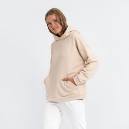 Худи женское MINAKU: Casual collection цвет бежевый, р-р 48