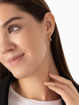 Клипсы для ушей QF Тренд кольцо переплетение, цвет золото