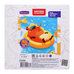 Картина по номерам "Хома в бассейне" 20х20см