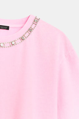 CAMISETA JOYAS EFECTO LAVADO / Rosa - Zara фото 8