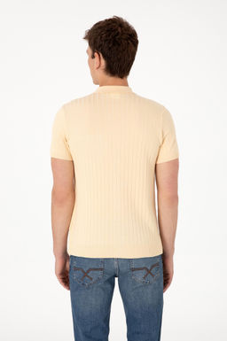 Erkek Slim Fit Bej D__meli Triko Ti__rt Sepette S_rpriz _ndirim - U.s. polo assn фото 5