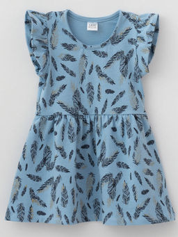 Платье для девочки перья на голубом, голубой, 270 - Lesi kids фото 4